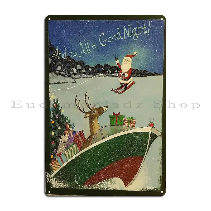 سانتا على المياه عائم سانتا مع الحصان زخرفة المعادن تخصيص اللوحات نادي حفلة تين تسجيل ملصق