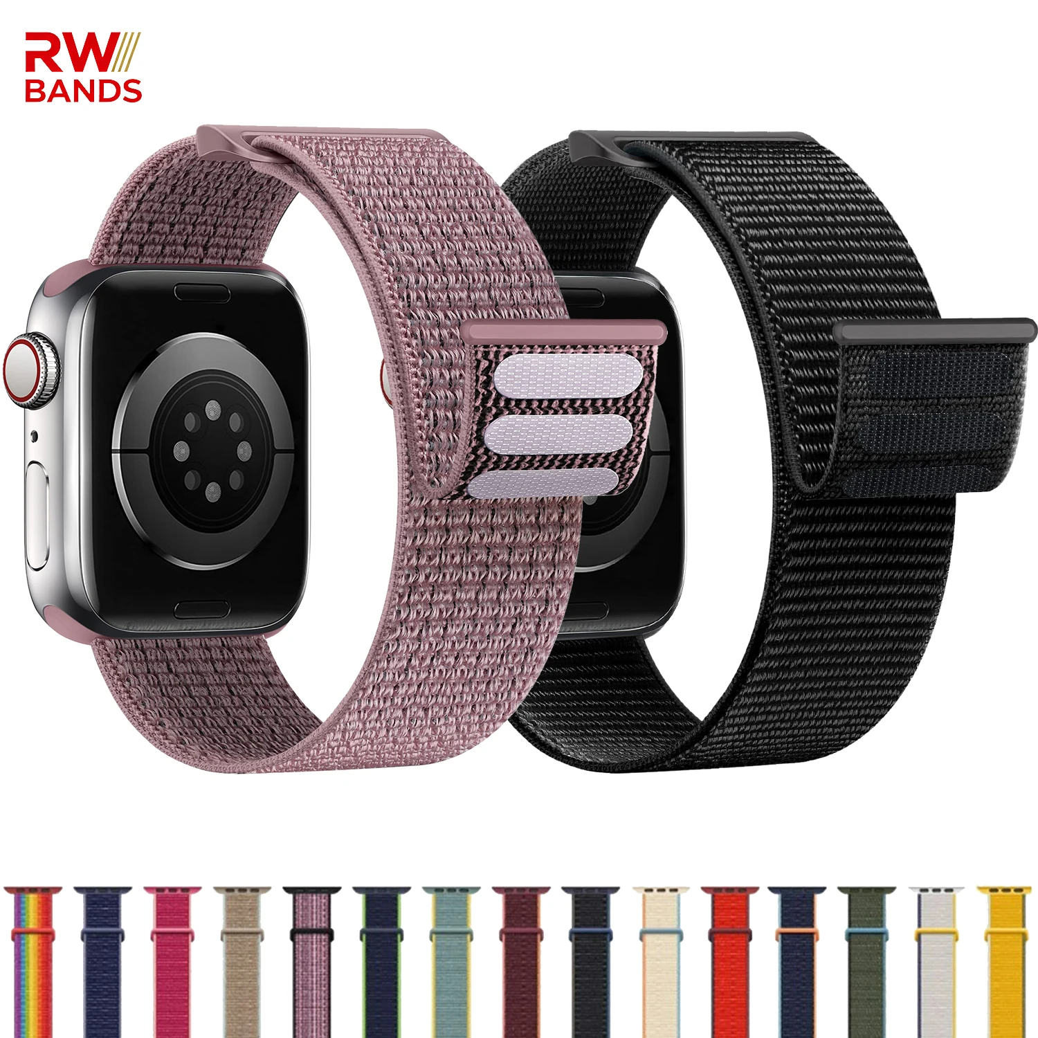 Nylonarmband für iWatch Ultra 3 2 Series 11 10 9 8 7 6 SE, Verstellbares Sportarmband Passend für 46mm 45mm 44mm 42mm 41mm 40mm 49mm