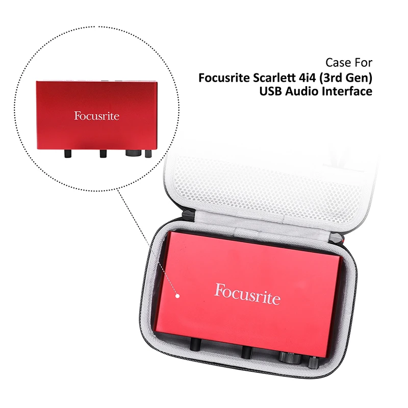 Custodia rigida da viaggio XANAD per Focusrite Scarlett 4 i4 custodia protettiva da viaggio con interfaccia Audio USB di terza generazione