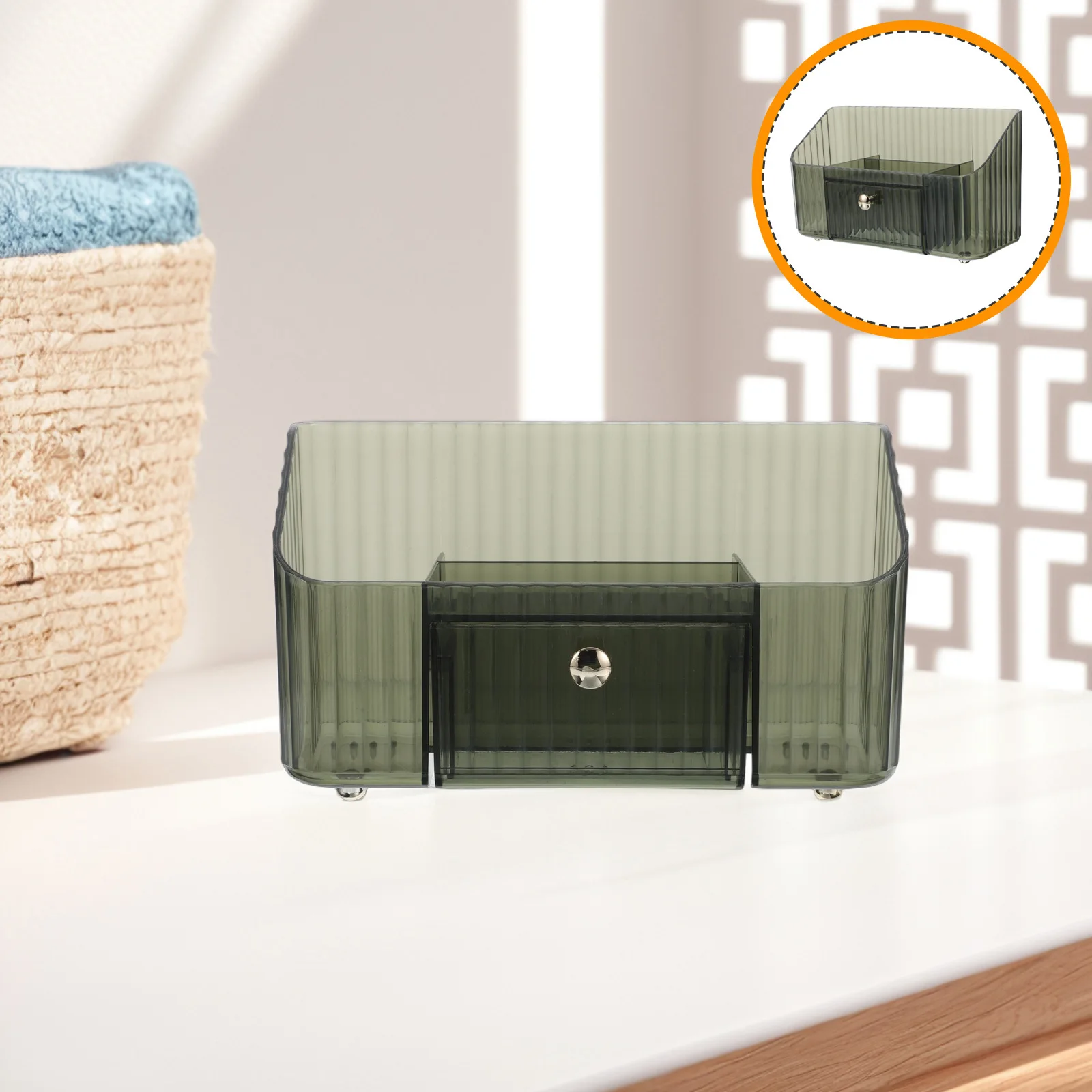 

Multicompartment Makeup Organizer Box Stackable Vanity Storage For Cosmetics Lipstick Perfume Skincare Jewelry Bathroom Desk