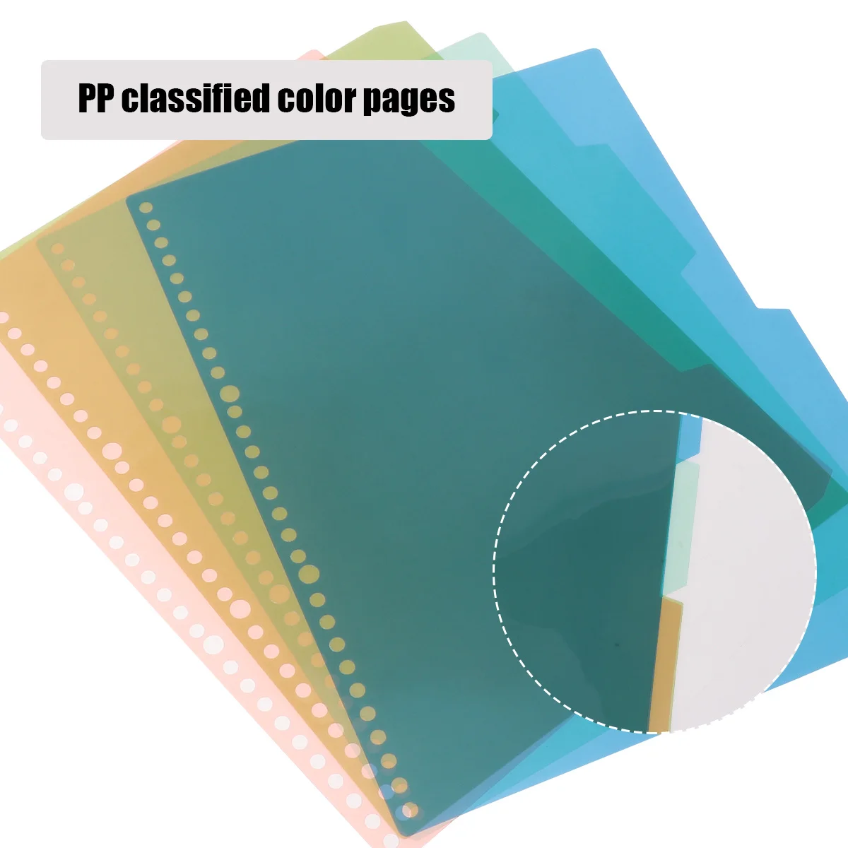 

5 Sets Insertable Page Dividers Pp Material Office Notebook School Supplies Natural Color Non-Bending Tab Divider