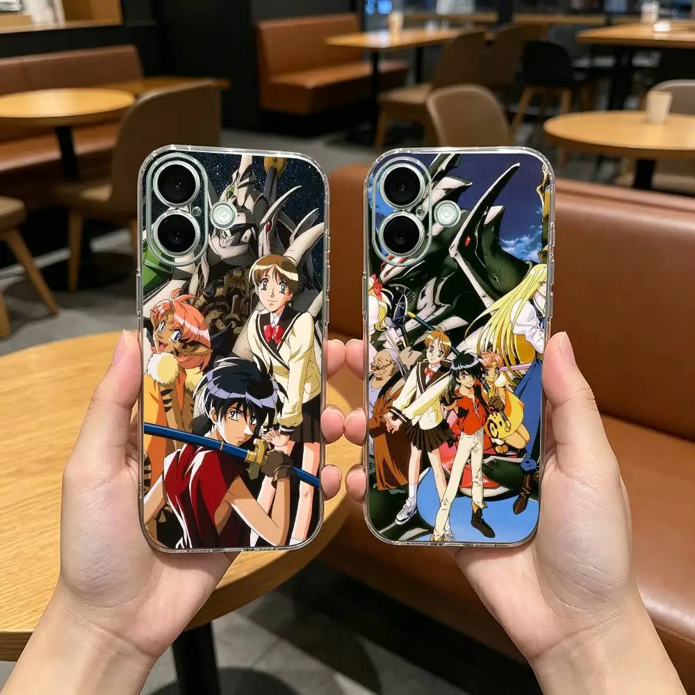 Funda Transparente Antigolpes Mecha T-The V-Vision of Escaflowne para iPhone 17, 16, 15, 14, 13, 12, 11 Plus, Pro Max