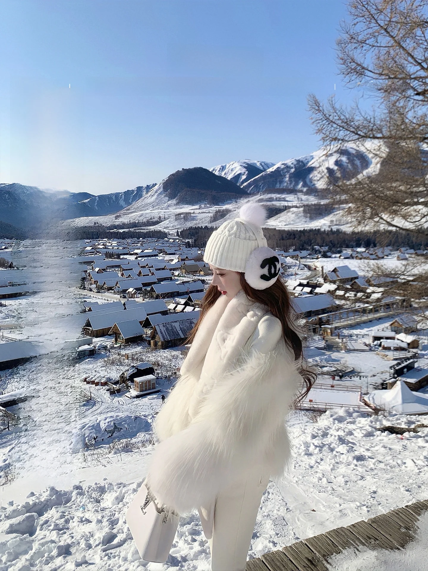 

Ele ort White Lapin Fur Jaet round Ne Slimming Versatile Sisi Jiang Snow Mist Soft Fog Cold Sensation Women's Outer...