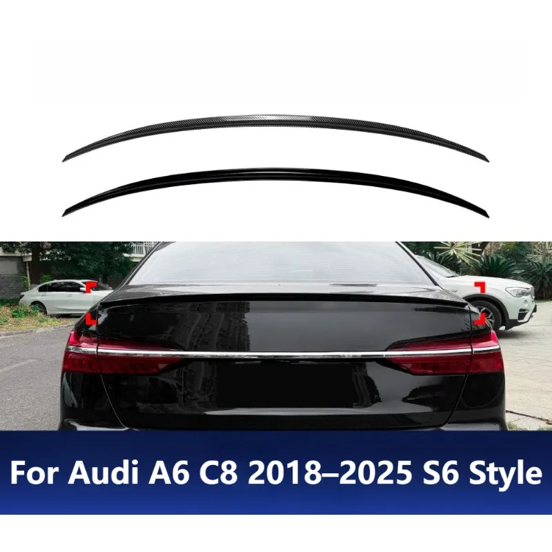 

For Audi A6 C8 2018–2025 S6 Style Rear Trunk Spoiler Wing Roof Lip Aerodynamic Body Kit Exterior Modification Upgrade Accessory