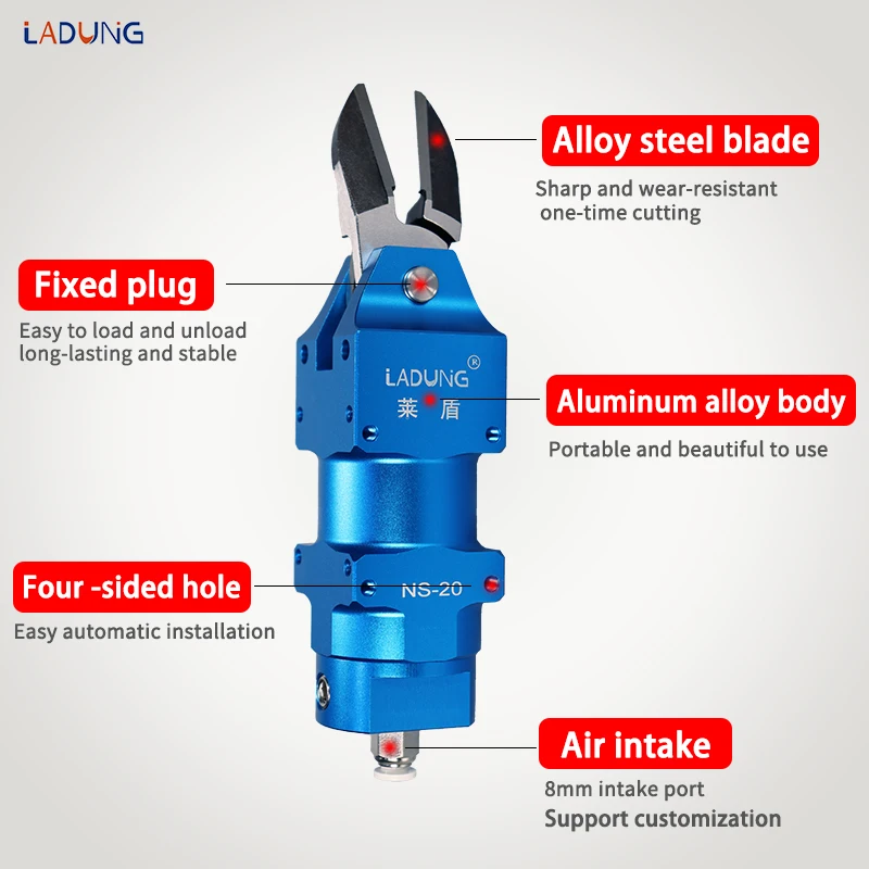 NS-20 square automated robot pneumatic air nipper FD5 air nipper blade industrial  pneumatic