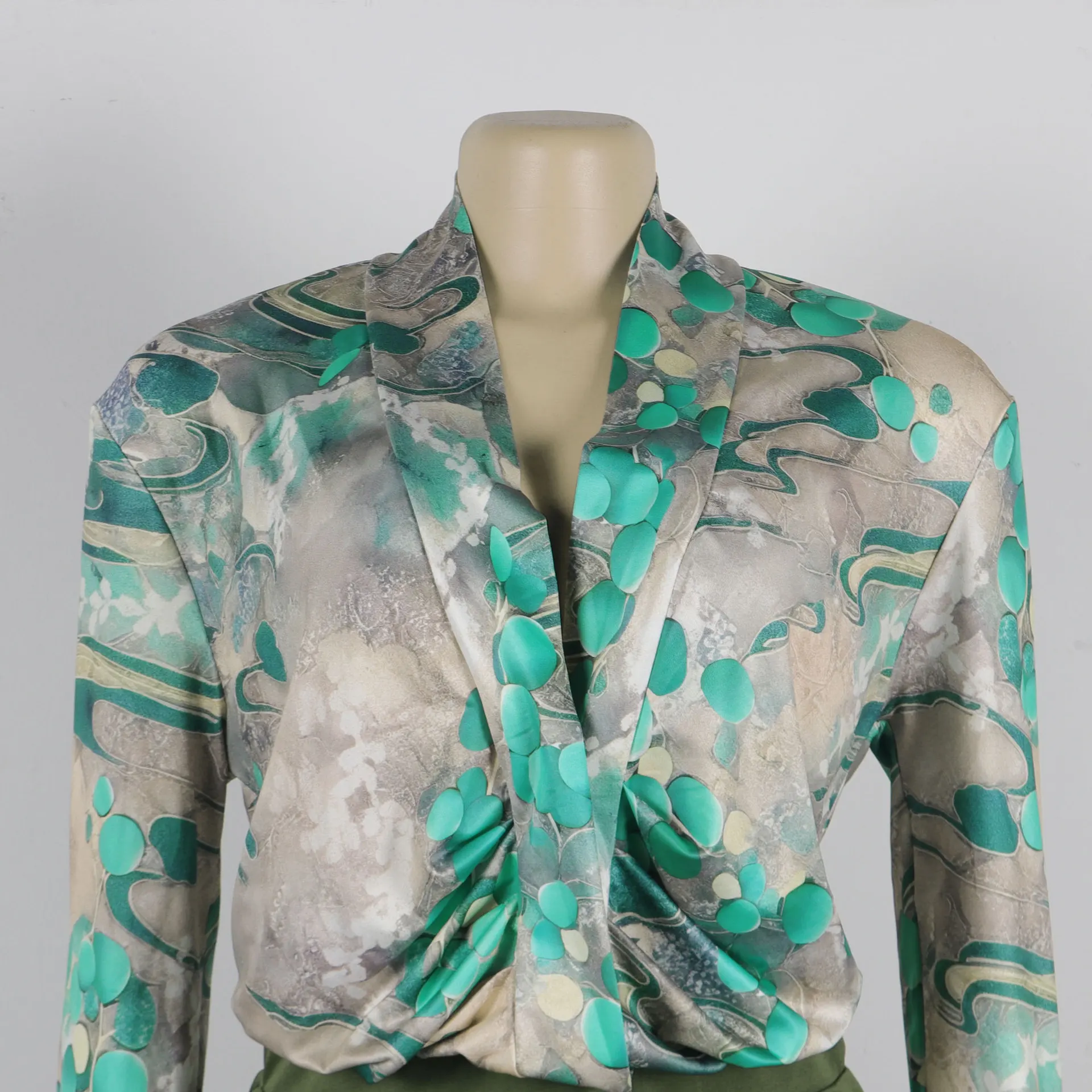 Women's clothing 2025 New Fashionable Printed Two Piece Set with Collar Strap Shirt and Wide Leg Pants Set