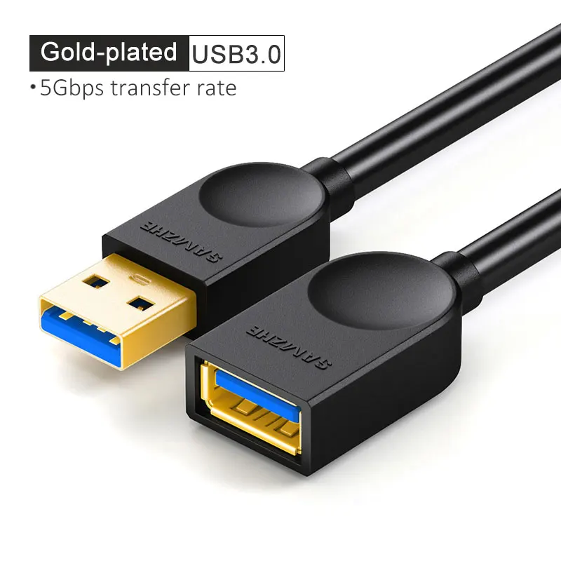 Samzhe Usb 3.0 Extension Man-vrouw 2.0 Extender Kabel Voor Pc Tv PS4 Computer Laptop Extender