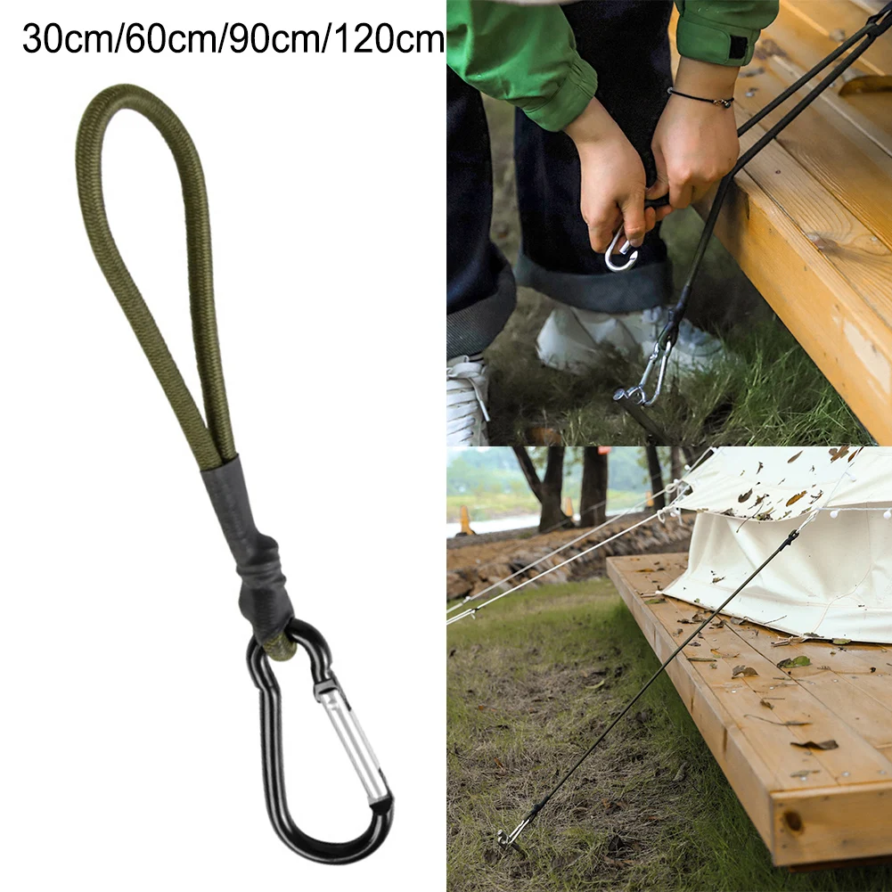 1pc Wandern Karabiner Bungee Cord 30/60/90/120cm Karabiner Bungee Cords Karabiner Haken Kabel Strap-Bungie Elastische Camping Versorgung