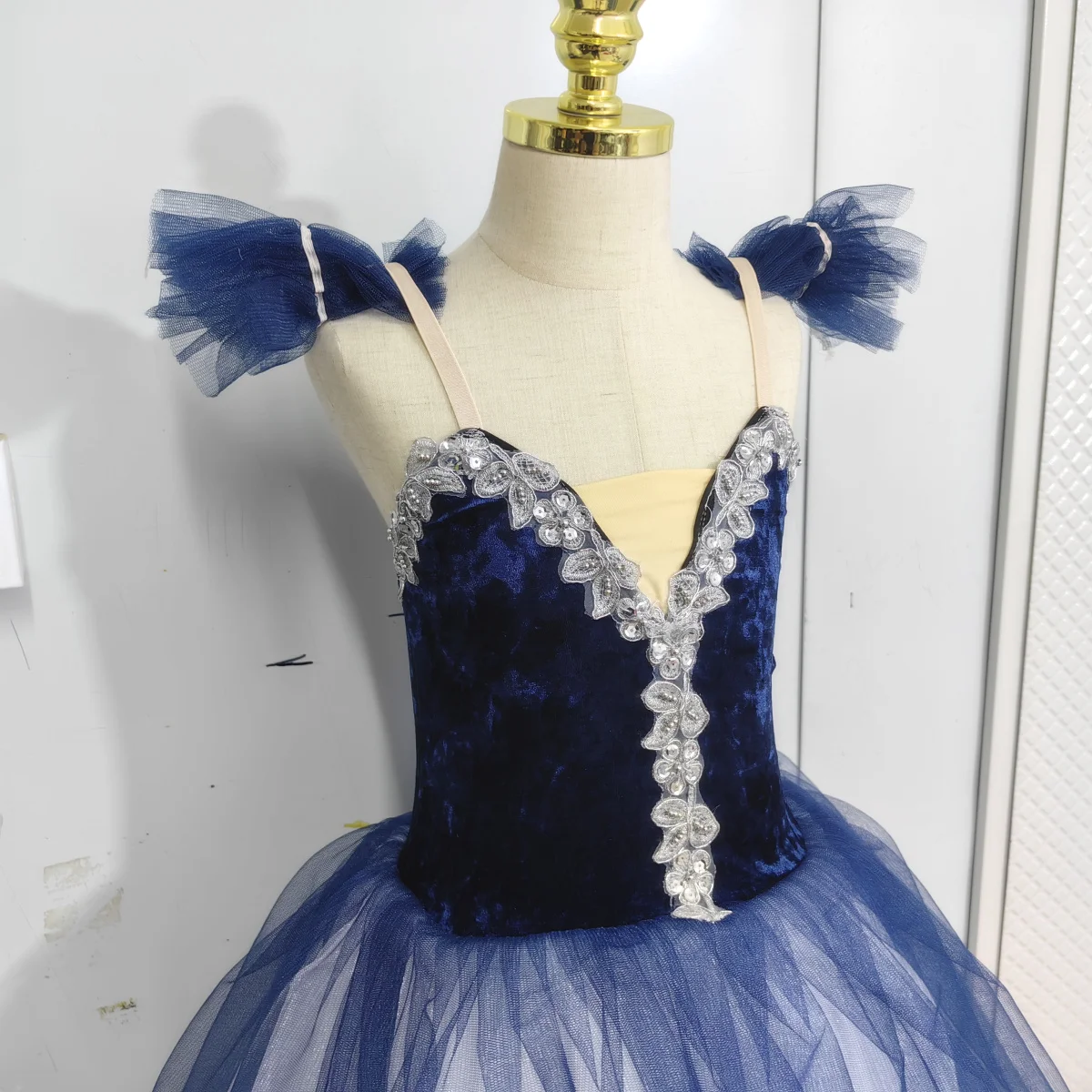 Faldas de tutú de Ballet azul, disfraces de actuación, Princesa, práctica de baile, vestido romántico largo