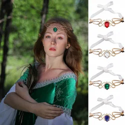 Antique Bronze color King Queen Goddess Tiaras Round Elves Crown Women Man Vintage Leaf Headband Diadem Bridal Hair Accessories