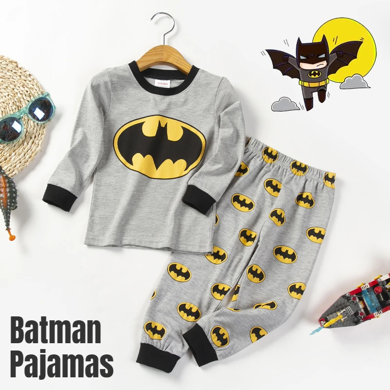 Batman Baby Boys Pajamas Sets Autumn Long Sleeved Children\'s Clothing Sleepwear Teen Pajama Cotton Pyjamas For Kids 6 8 10 Years