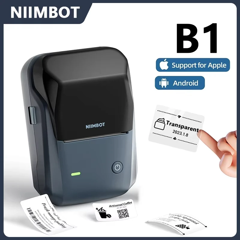 Niimbot B1 Mini Portable Label Printer Smart Thermal Printer Transparent Label Adhesive Sticker Mobile Pocket Tag Price Labeller