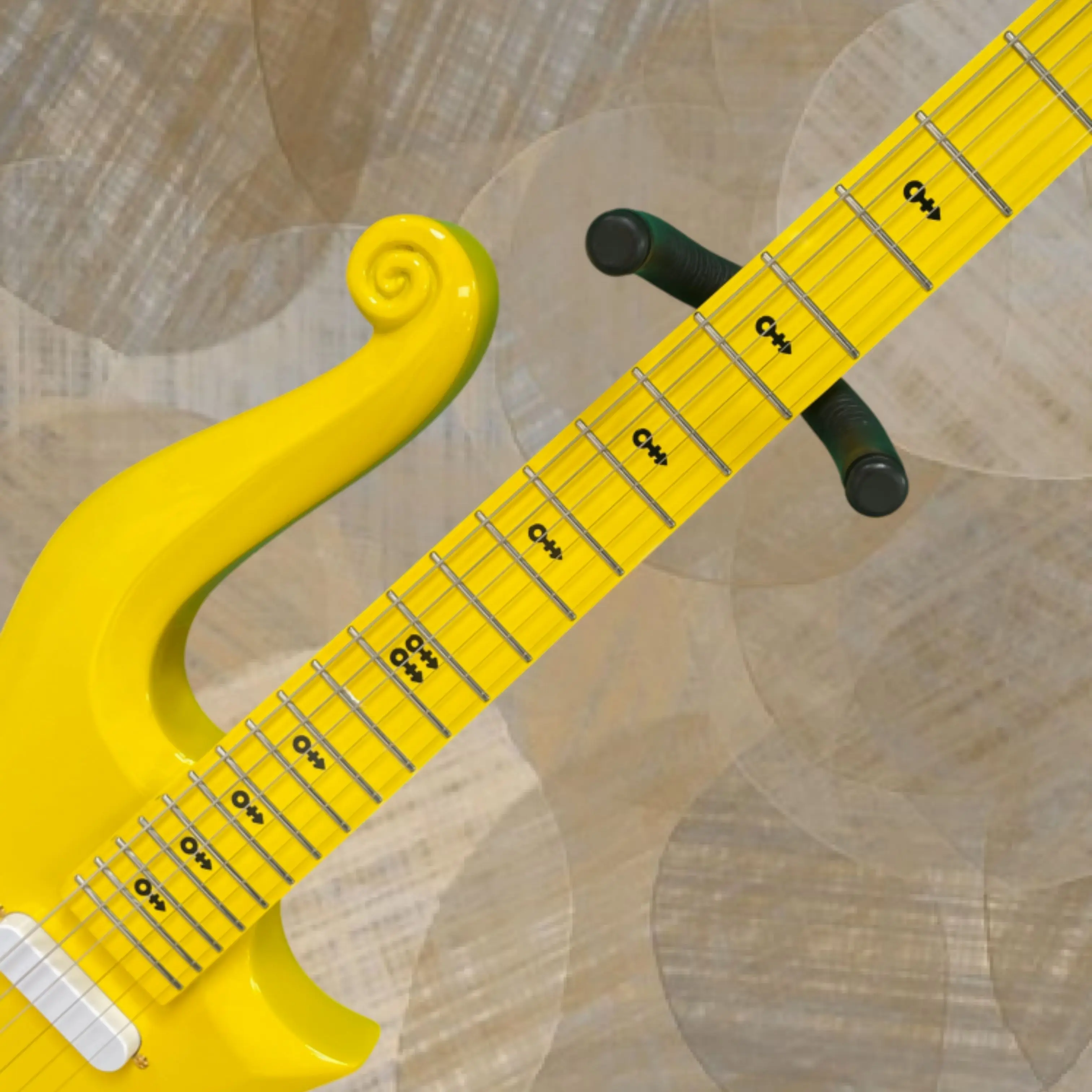 6-String Bright Yellow Electric Guitar With 22-Fret Black Symbol Inlays, Gold Hardware Guitars, Sturdy And Durable Guitarra
