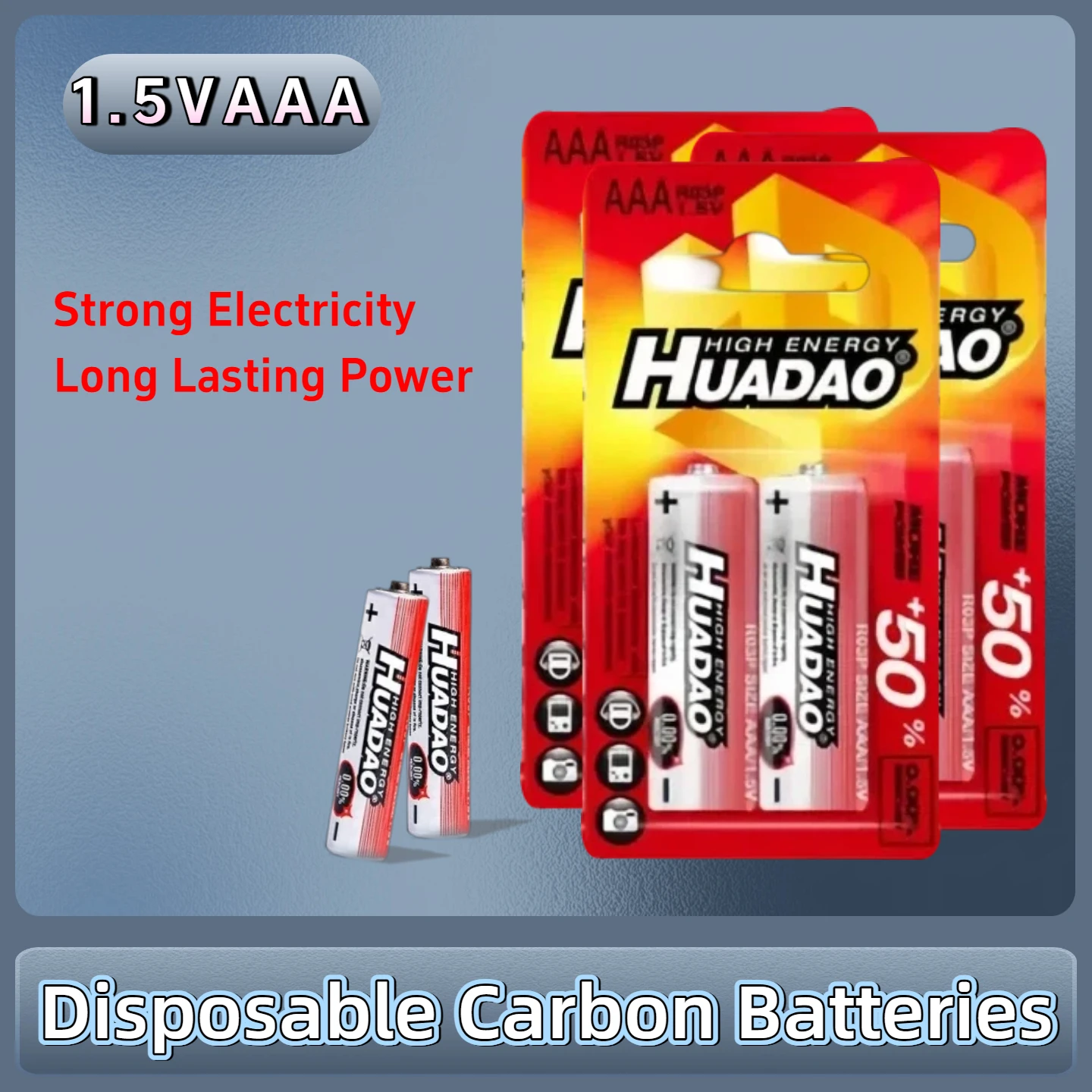 

1.5V AAA Carbon Battery Economical Multi-Pack for Wall Clocks RemotesToys Low-Drain Devices Mercury & Cadmium Free