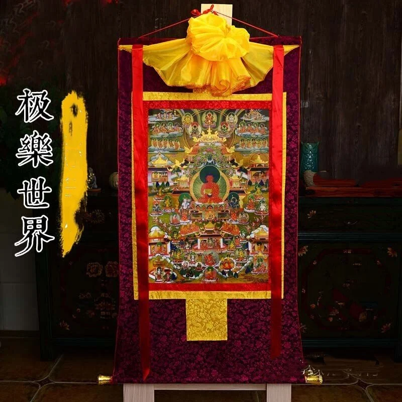 

Буддийский защитный талисман Амитабха Будда Танг-Г Тханка Картина