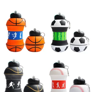 Kinder, die Outdoor Sport Basketball Wasser/Fußballflasche falten, tragbare Leckage Schüler Kinder Kinder Wasserflasche können Rucksack hängen 12 Hauptverkaufswasserflaschenjunge - №9