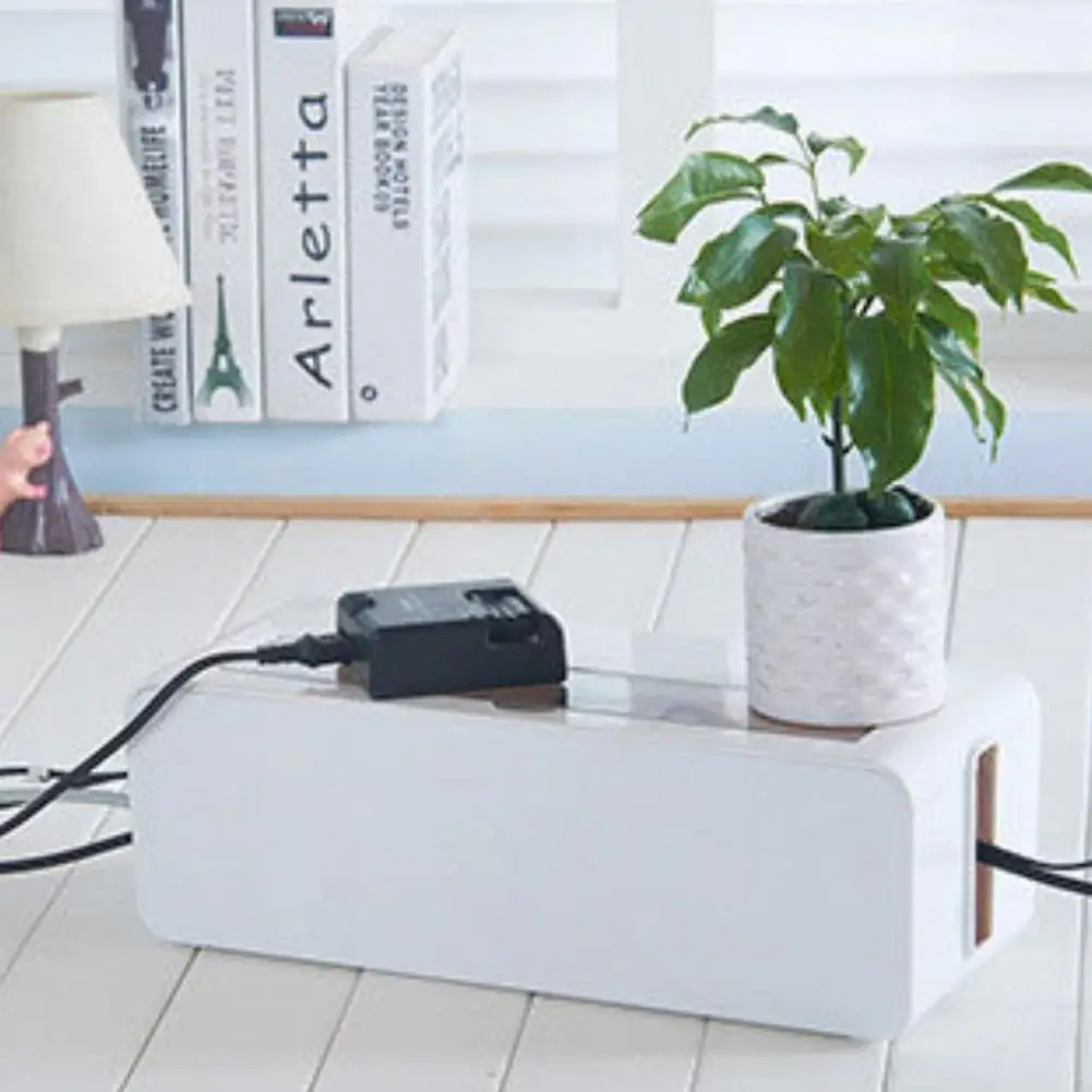 Storage Box Multifunctional Anti-dust Organizer Cable Power Strip Charger Socket Storage Bin for Living Room