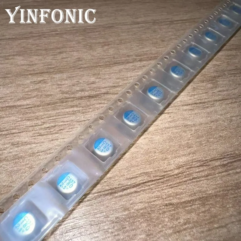 20 Stück/100 Stück Nippon Chemi-Con 2,5 V 180 uF PXC-Serie 5 x 5,7 mm 180 uF/2,5 V SMD-Chip-Typ-Festkondensator mit niedrigem ESR