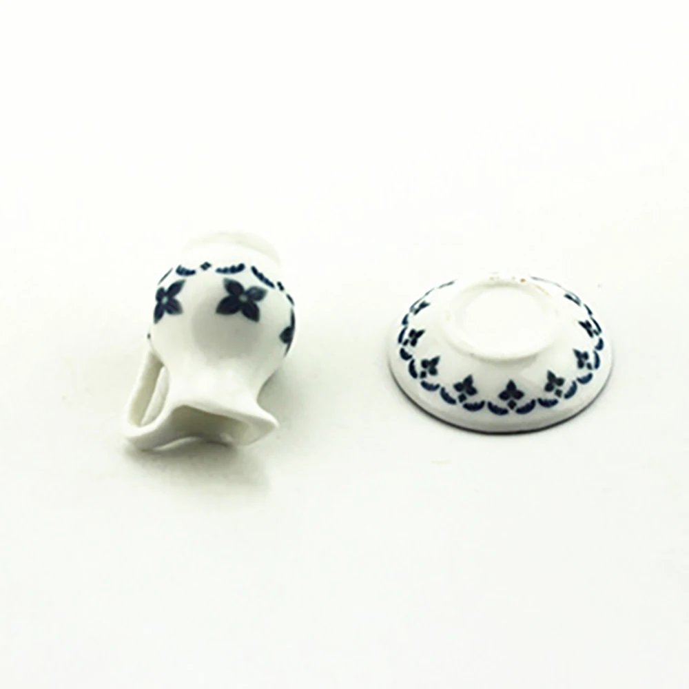 1/12 Set da tè in ceramica in miniatura per casa delle bambole Set di mini bollitore per accessori per la casa delle bambole Decorazione ob11 bjd