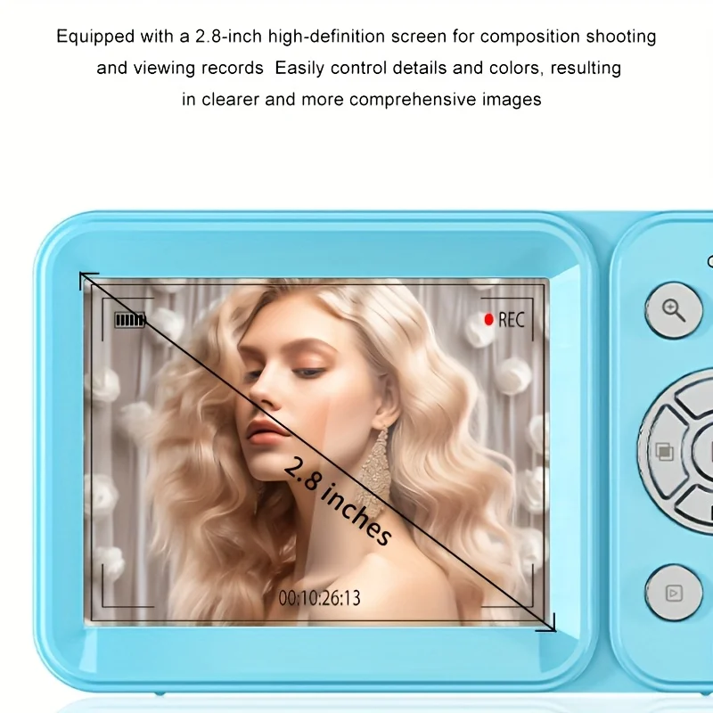 كاميرا رقمية محمولة CCD شاشة 2.8 بوصة 64 ميجابكسل ضبط تلقائي للصورة 18X تكبير هايت بكسل كاميرا صغيرة 1080P كاميرا فيديو كاميرا سيلفي