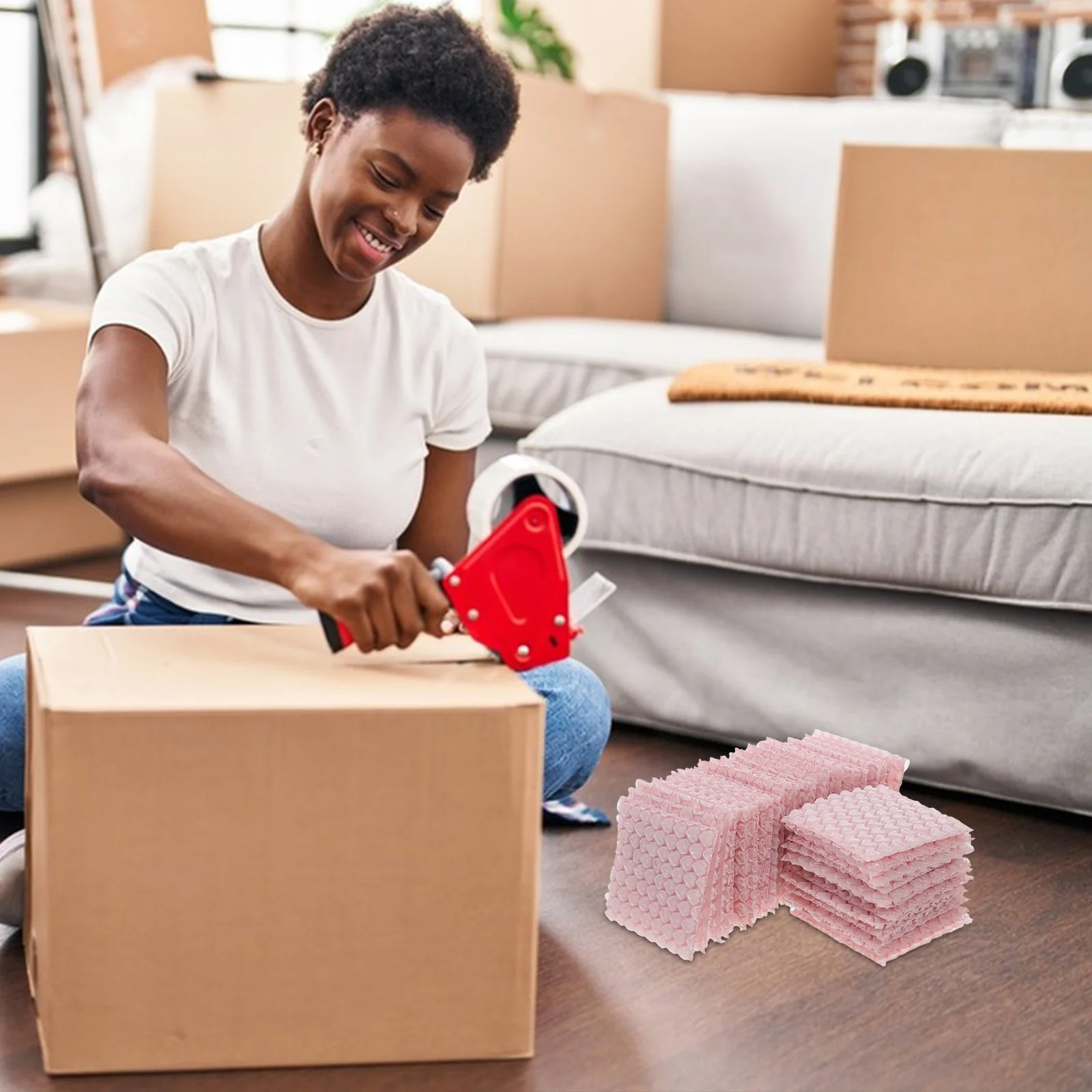 

50pcs Shockproof Packaging Foam Plastic Liner Heart Shaped Thickened Express Sheets Cushion Ornament Mailing Supply