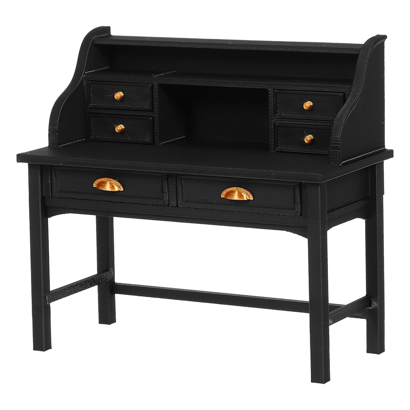 Mesa de estudo em miniatura em escala 1:12, mini móveis realistas para quarto, biblioteca, mesa resistente, acessório para brincar de fingir, quarto infantil