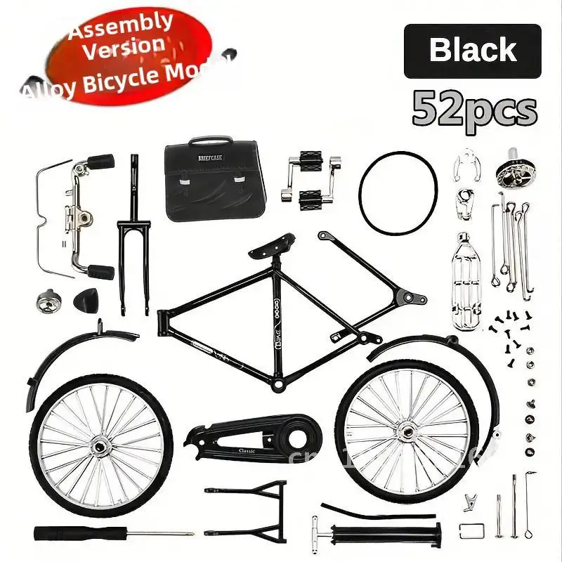 Model roweru ze stopu DIY, 28 cali, duży kierownica, rower oldschool, zabawka do samodzielnego montażu, kolekcjonerski, transgraniczny hurt, mała ozdoba.