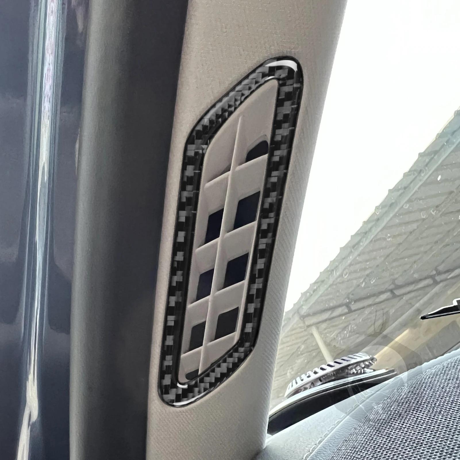 Real Carbon Fiber Car Accessories B-pillar Air Vent Trim Decorative Trim Cover Soft Sticker For Ford Mustang Mach E 2021 2022