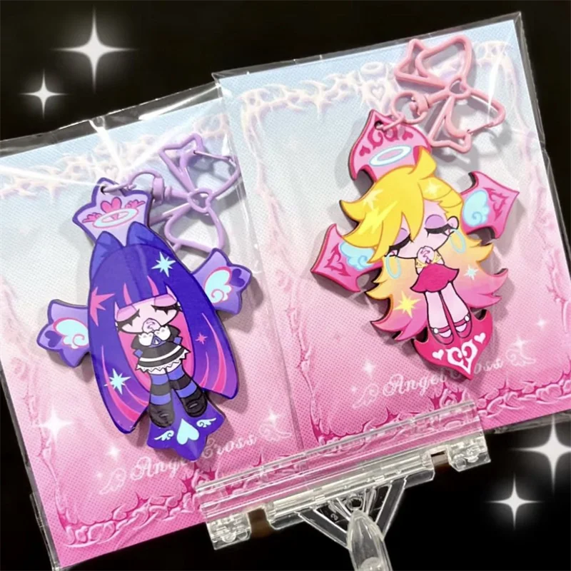 Panty & Stocking With Garterbelt Anarchy Cosplay Keychain Acrylic Ornament Key Chain Accessories Keyring Figure Backpack Prop