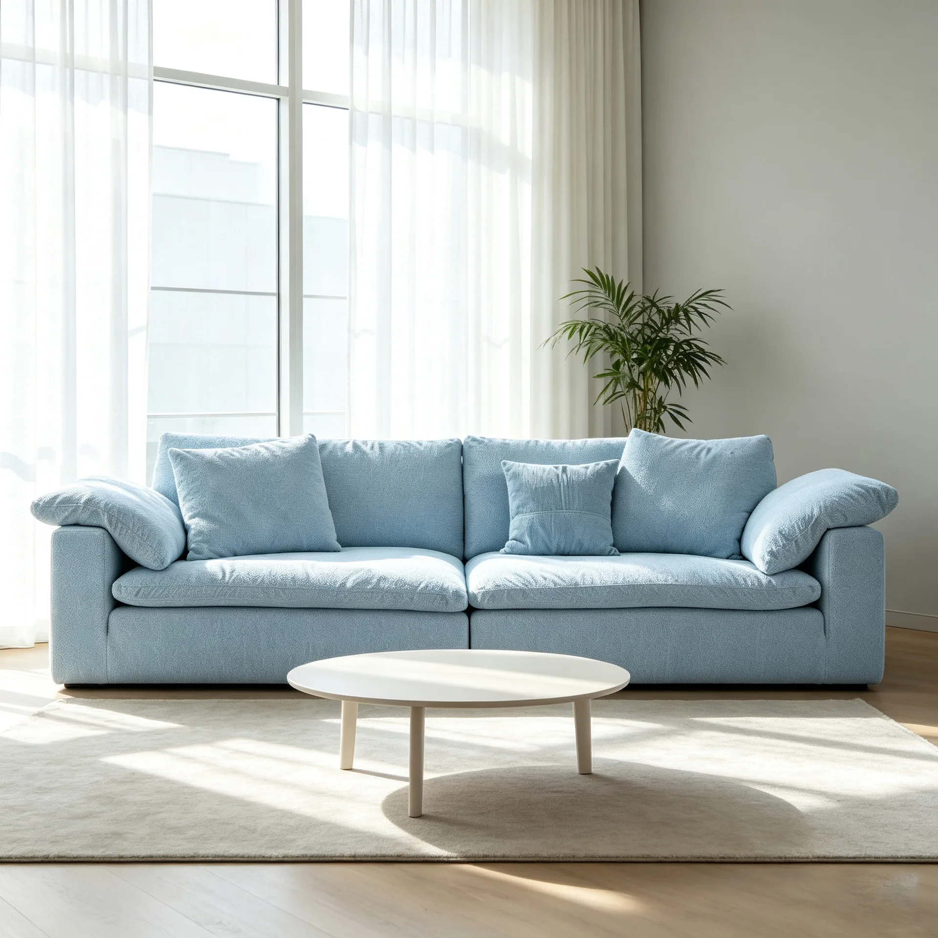 Baiyun sofa fabric down latex lazy removable washable simple super wide Japanese three people