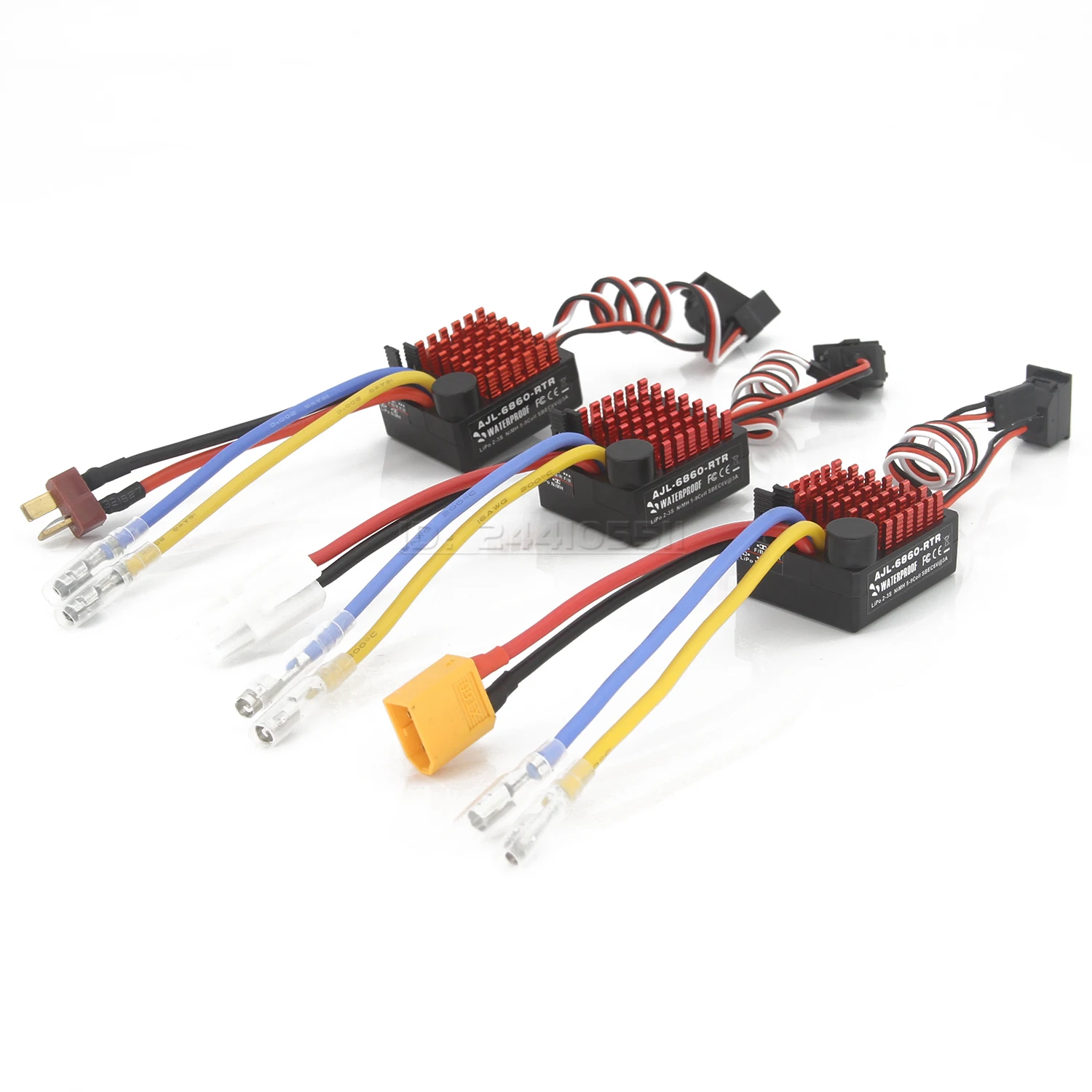 60A Impermeabile Spazzolato ESC 6V/3A BEC Built-in 3 Modalità 2-3S per 1/10 RC Auto Axial SCX10 TRX4 TRX6 HPI Barca Serbatoio 540/550/750 Motore