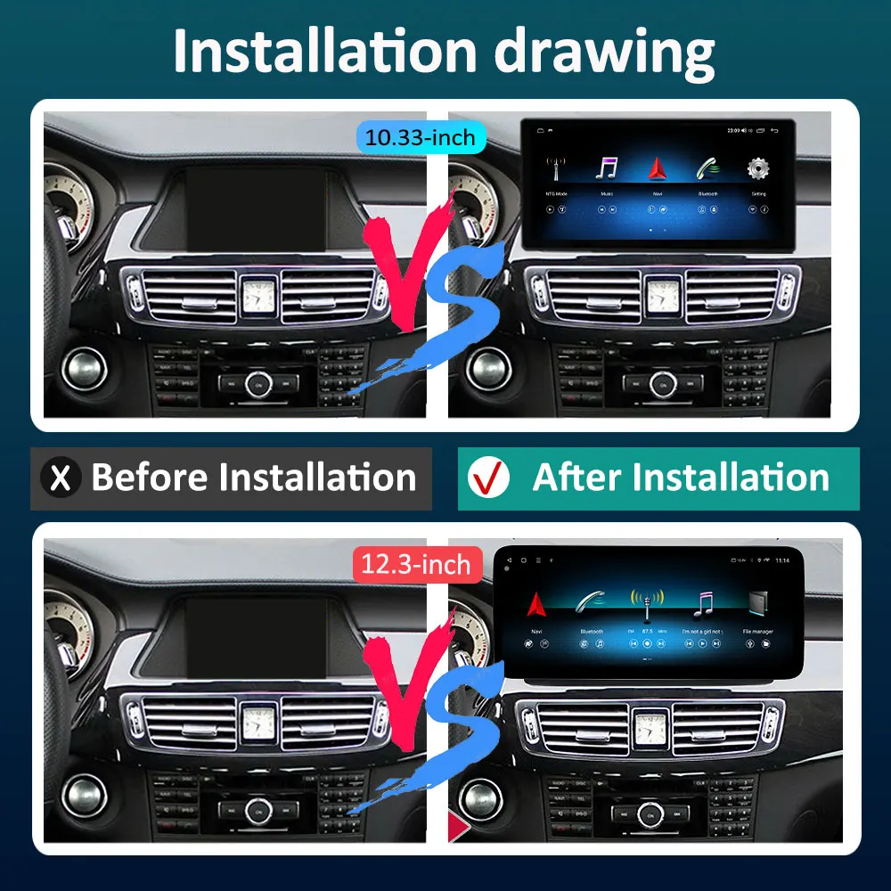 Android 15 ナビゲーション GPS 超薄型スクリーン QLED メルセデス・ベンツ CLS W218 2011-2015 4G Bluetooth カーラジオ マルチメディアプレーヤー