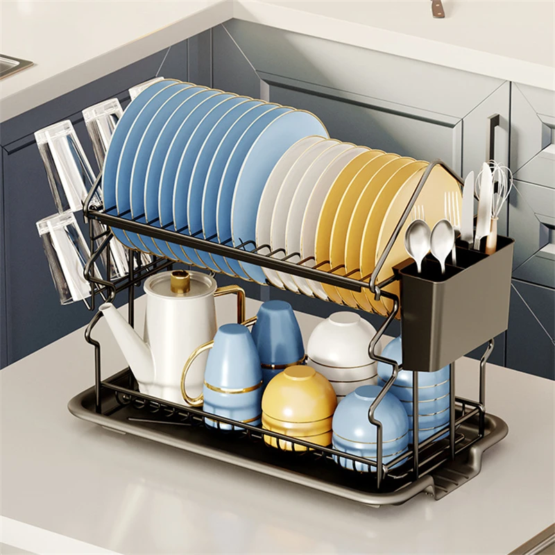 Kitchen Storage Rack Bowl Chopsticks Cup Drain Rack Household Sink Side Christmas Tree Multifunctional Tableware Storage Box