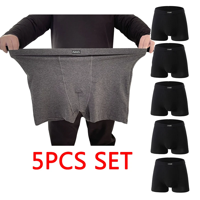 

5PCS Set Men Boxers Plus Size Full Cotton Boxer Underwear cao7347