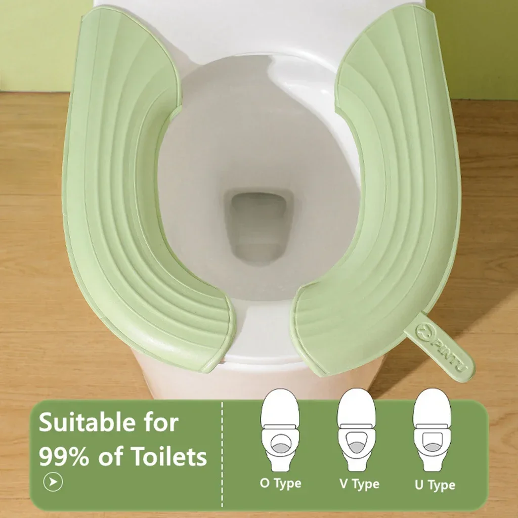 

2 шт./компл., водонепроницаемый чехол на сиденье унитаза, коврик для туалета, моющиеся аксессуары для ванной комнаты, чистый цвет, мягкая подушка на сиденье унитаза, универсальная