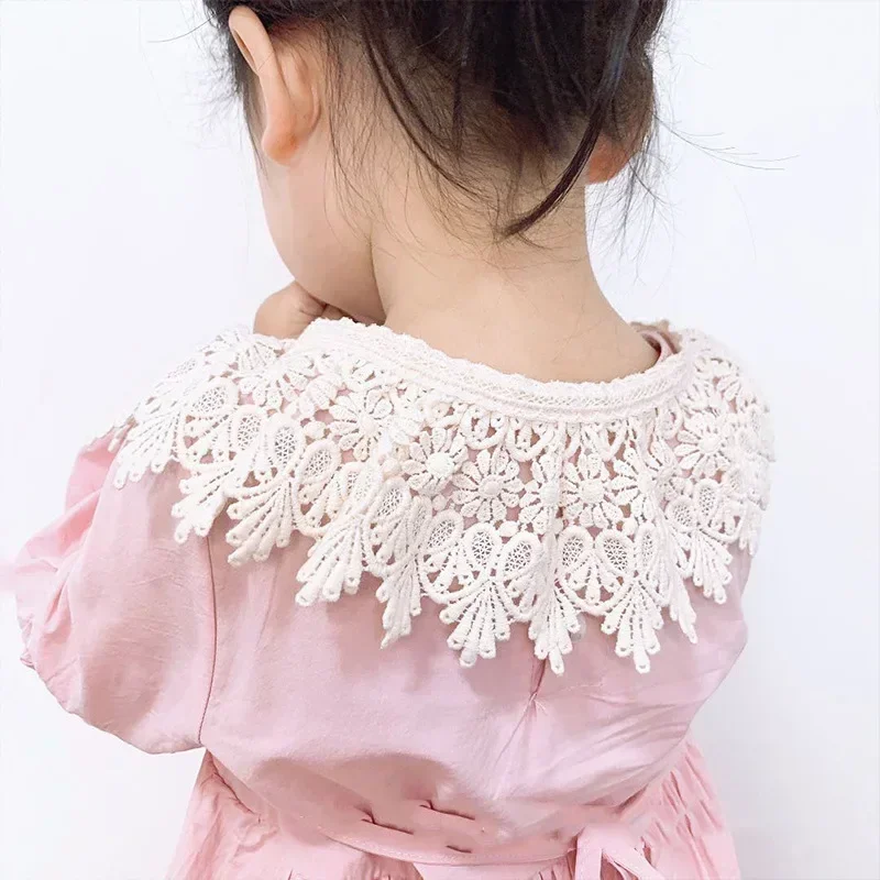 Baby Fake Collar Lace Kids Girls Scarf Shawl Cotton Children Detachable Collar Neckwear Girls All Match Child Accessories 3-8Y