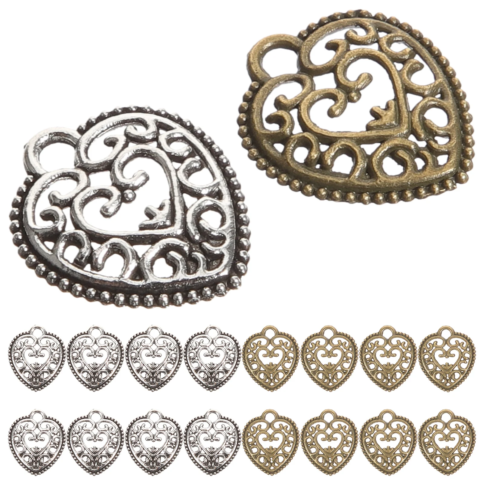 

100Pcs Hollow Heart Charms Heart Pendants for Jewelry Making DIY Necklace Bracelet Keychain Decoration