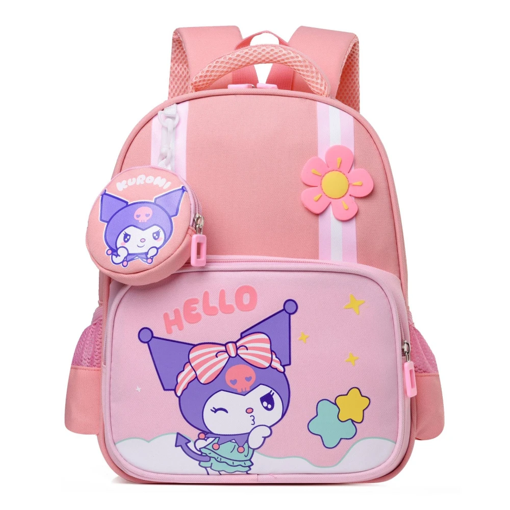 

Sanrio Kuromi Cute Cartoon Kindergarten School Bag for 3-6Y Girls Waterproof Adjustable Double Shoulder Backpack Princess Gifts