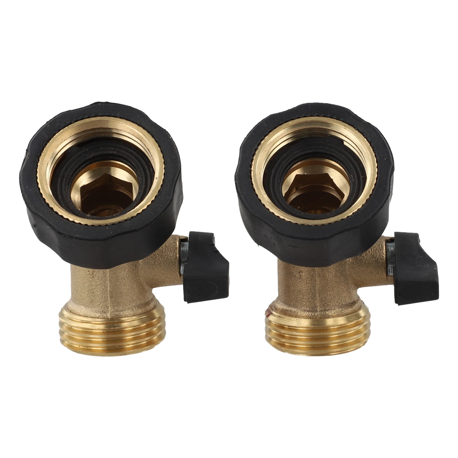 Compact Garden Valve Joystick Globe Valve 2.55'x2.16'x1.57' Garden Hose Elbow Rust Resistant Brass Construction