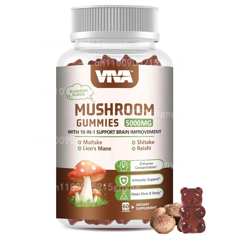 

Organic Mushroom Supplements, 7 Types of Fermented Mushrooms - Lion's Mane, Shiitake Mushrooms, Cordyceps, Fire Tail, Lingzhi