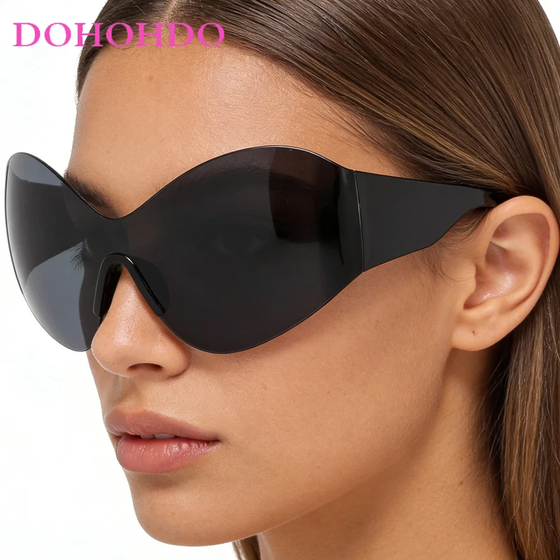 

Steampunk Y2K Oversized Women Sunglasses Luxury Brand Designer Men Sunglass Outdoor Sports Windproof Goggles UV400 Lentes Mujer