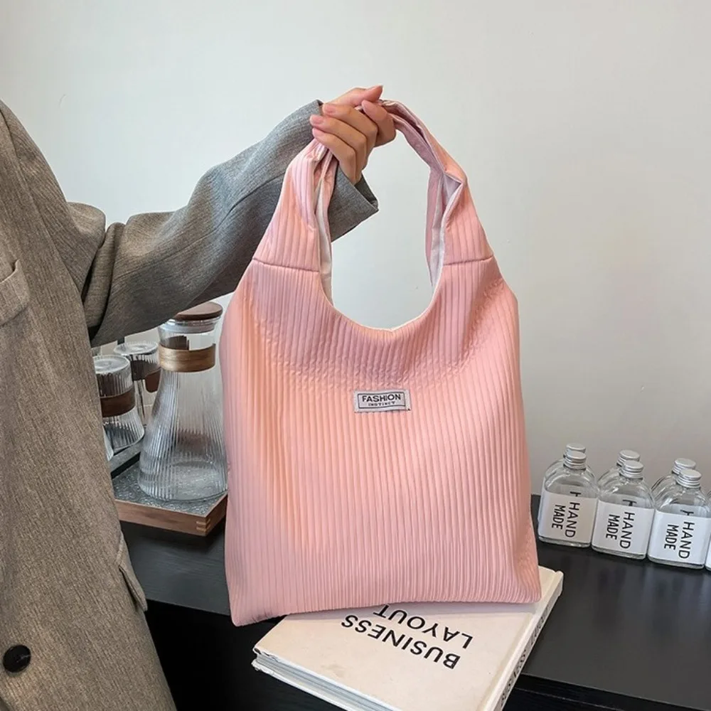 

Simple Solid Color Hand-held Tote Bag Kroean Style Large Capacity Shoulder Bag Square Bucket Bag Women's Handbag Women