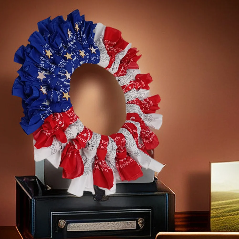 

Wreaths for Front Door Independence Day Patriotic Hanging American Pendant Wall Decorative