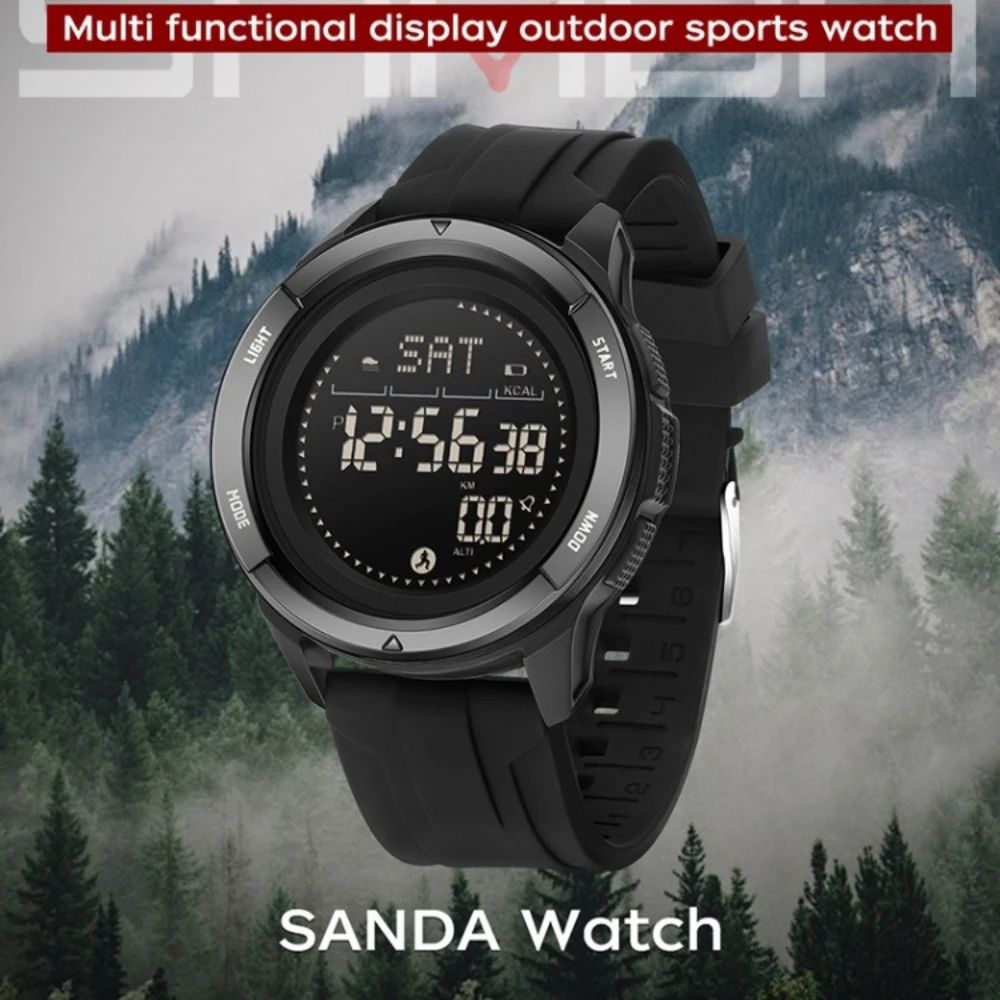 

SANDA 2197, лучший бренд, мужские водонепроницаемые электронные часы, многофункциональные спортивные часы на открытом воздухе с подсчетом шагов, автоматические мужские часы с датой и неделей