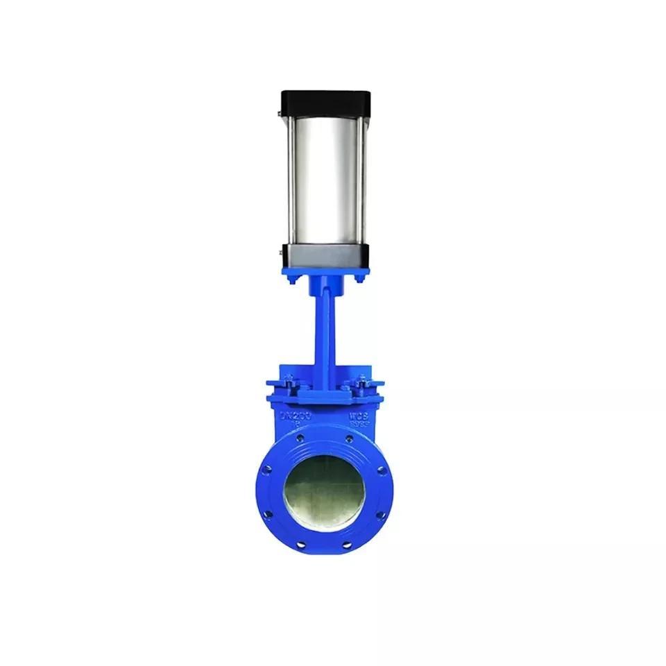 Stainless Steel Electric/Pneutmatic Double Acting Knife Gate Valve DN125 PN10