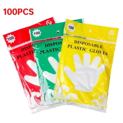 100pcs Disposable Gloves Catering Food Grade Plastic Transparent Gloves Restaurant Supplies Kitchen Dining Tableware Accessories