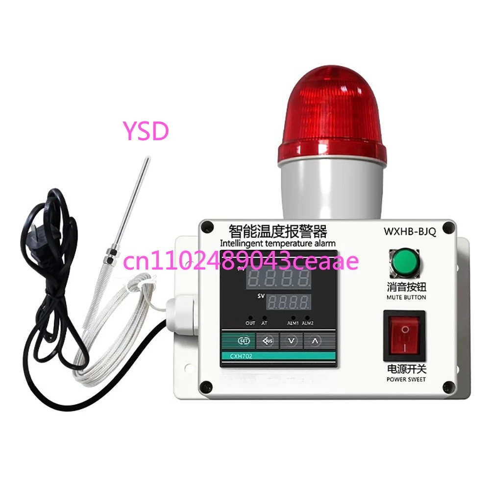 

Smart Temperature Alarm High Low Alert 110dB 0.1℃ Accuracy for Kitchen Cold Storage Farm Greenhouse AC 220V 0-400℃