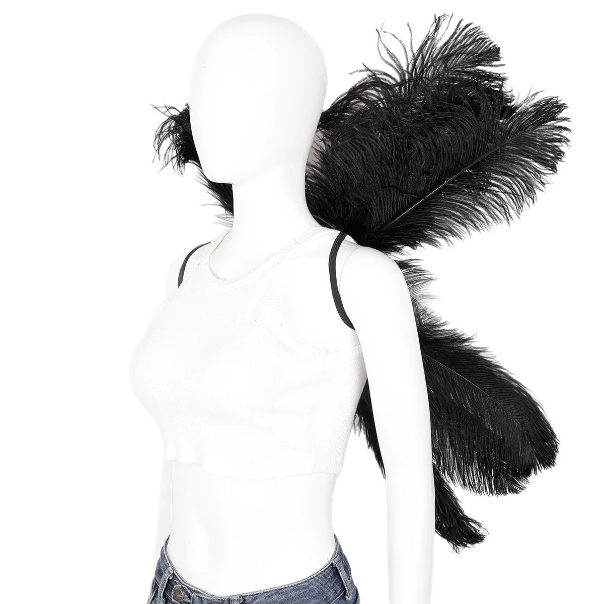 

Women Feather Wings Cosplay Feathers Punk Style For Halloween Masquerade Ball Party Carnival Clothing Accessories 2026