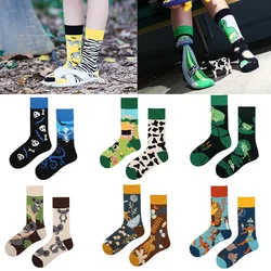 Chaussettes Asymétriques en Coton, Résines Mandarines, Couleur Rouge, Dessin Animé, Animal et Plante dans le Tube, 2024