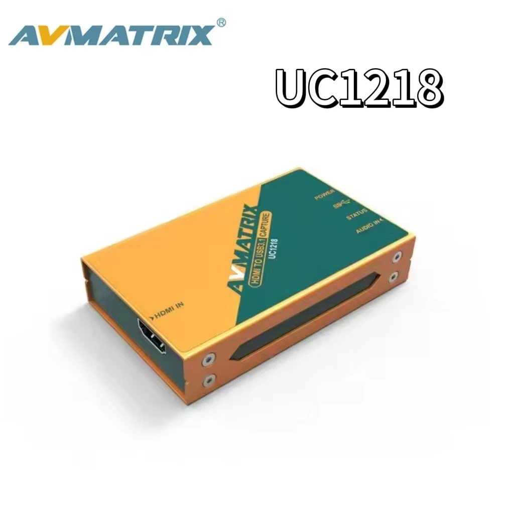 AVMATRIX UC1218 HDMI إلى USB3.1 TYPE-C بطاقة التقاط الفيديو غير المضغوطة للبث المباشر المتوافقة مع OBS، ZOOM، الفرق، Youtube إلخ